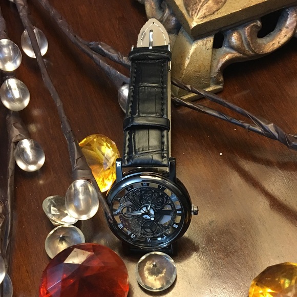 Men's Steampunk Stainless Steel Quartz Wrist Watch - Picture 7 of 8